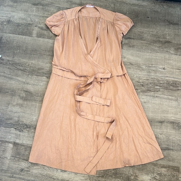 Calypso St. Barth 100% Silk Midi Wrap Dress size L - Picture 3 of 6